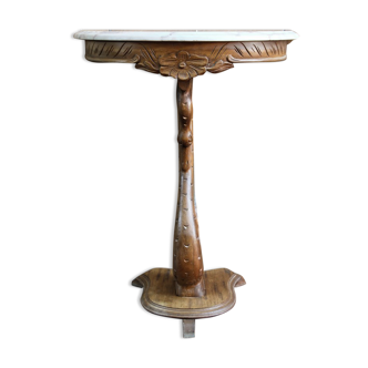 Wall console, wood and marble