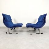 Chaises Saporiti Onda - daim bleu