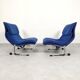 Chaises Saporiti Onda - daim bleu