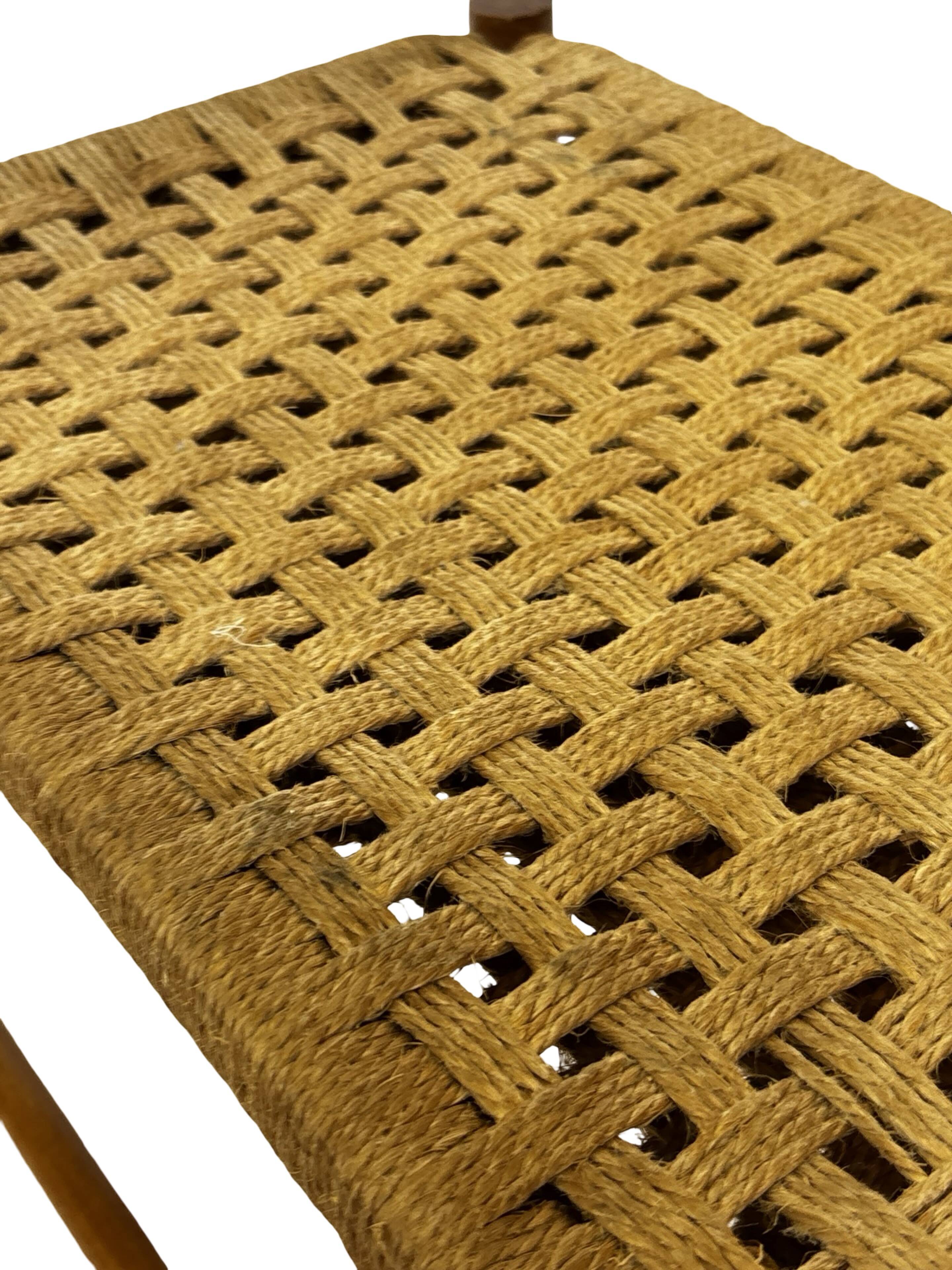 Vintage Stool Danish Papercord Rope small Stool Mid Century