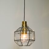 Beautiful rare original 60s  Limburg octagonal glass pendant lamp