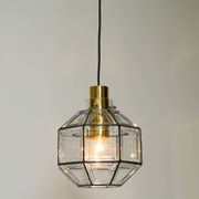 Beautiful rare original 60s  Limburg octagonal glass pendant lamp