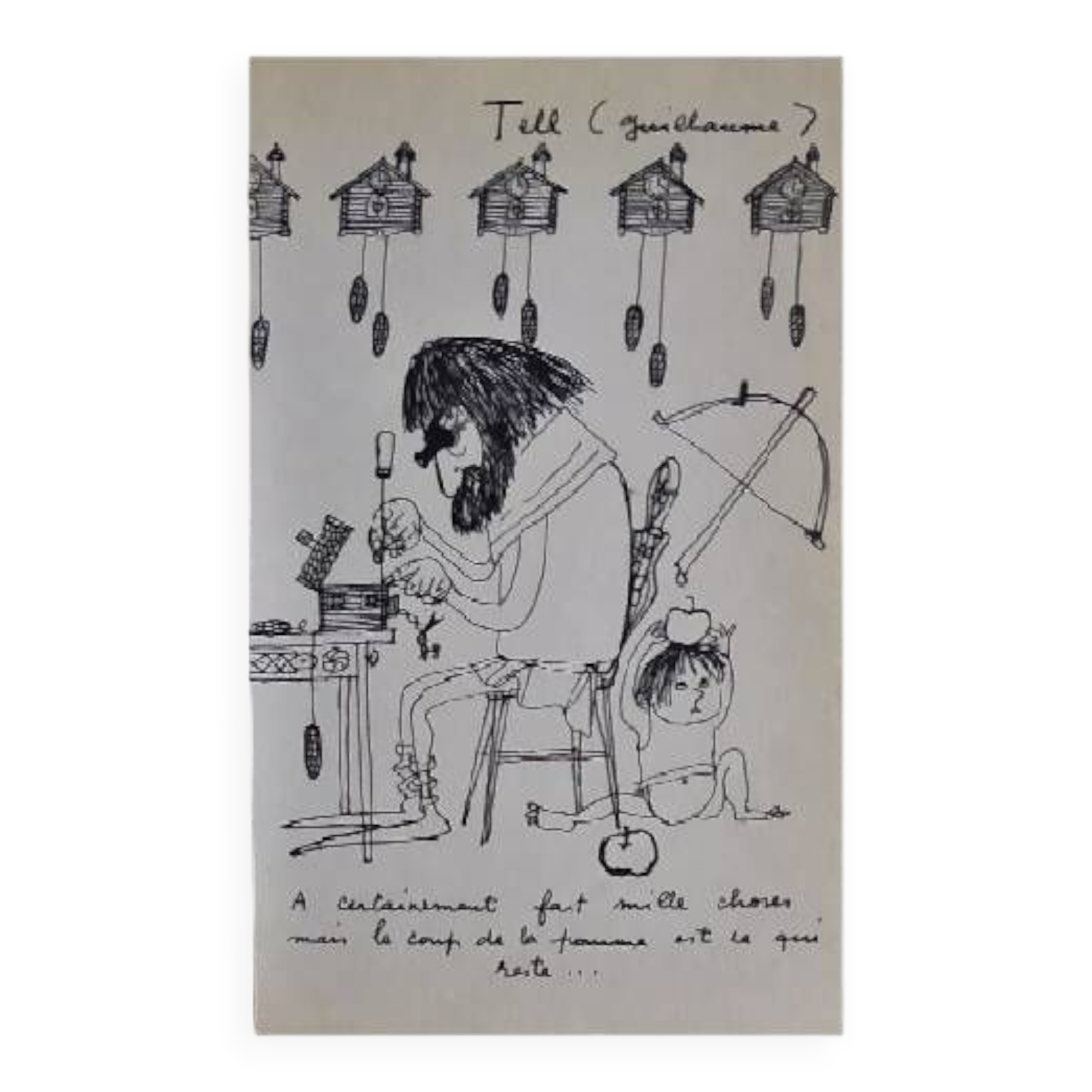 Illustrations Daninos de 1962 " La Suisse de G.Tell "