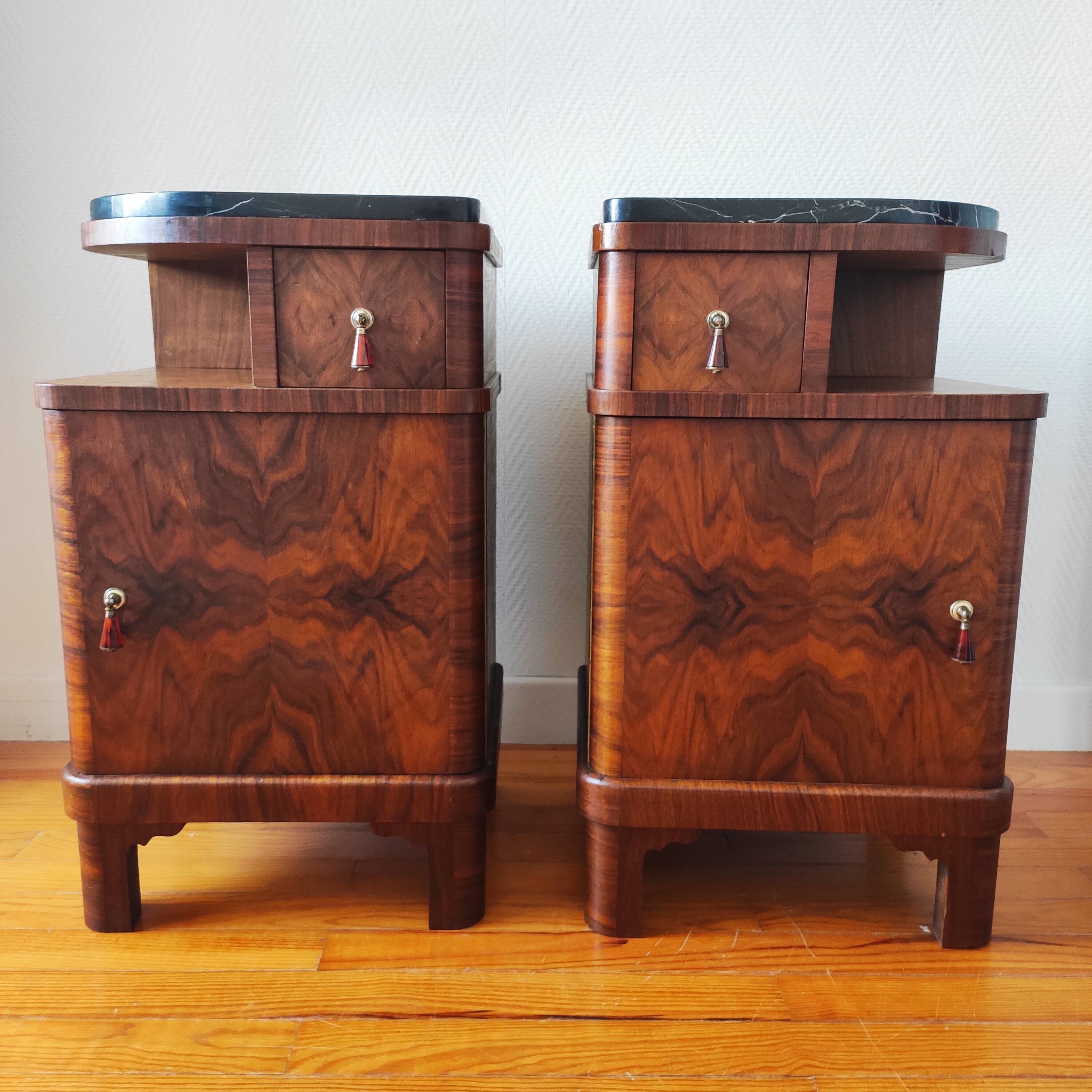 Pair of art deco bedside tables