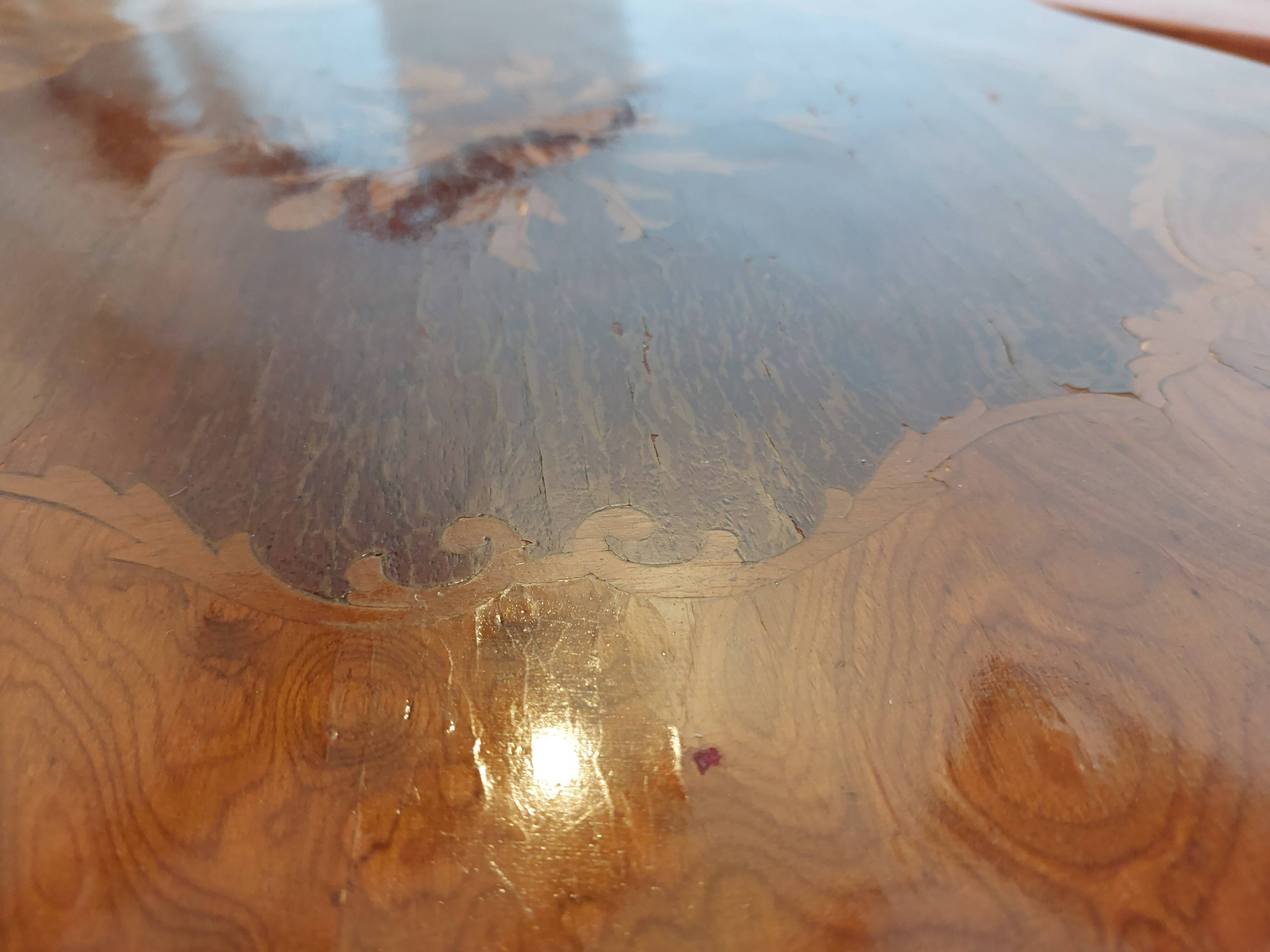 side table with marquetry
