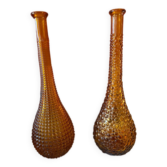 2 Italian amber bottles