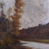 Golden wooden trumeau mirror, Louis XVI style – early 20th century