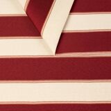 6 chaises en tissu rayé et bois de hêtre foncé