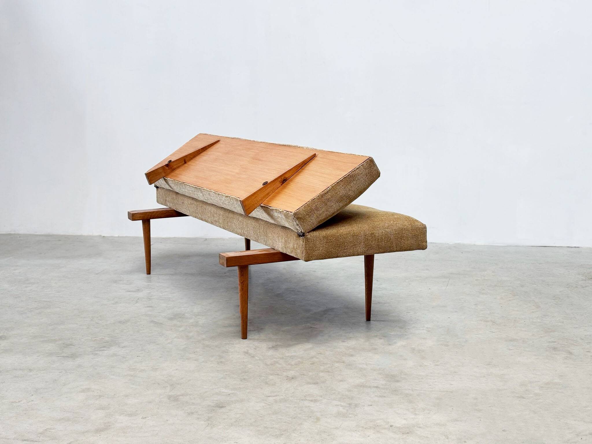 1970's German wooden sofa / daybed