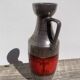 West Germany vase in gray and red glazed ceramic