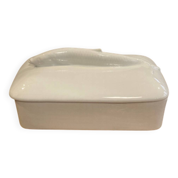Terrine poisson porcelaine blanche