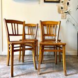 4 bistro chairs in light beech