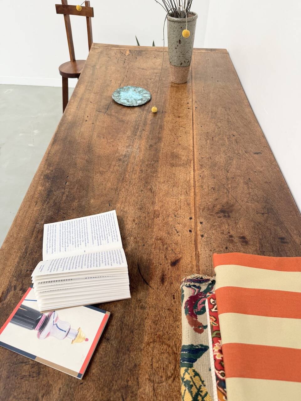 19th century walnut drapery table 2m1