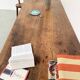 19th century walnut drapery table 2m1