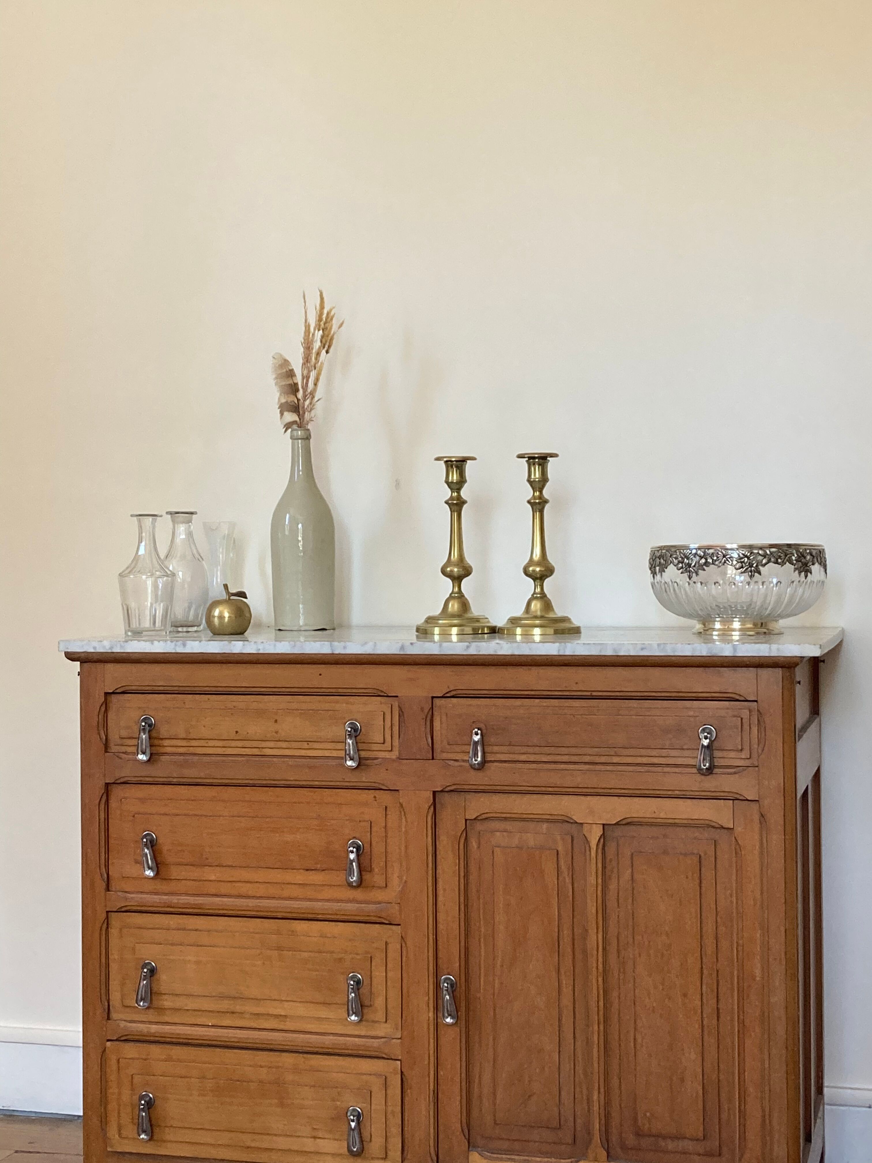 Pair of brass candle holders
