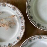 Set of 4 old flat plates in Terre de Fer, Cadiz L&G