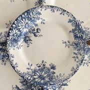 6 assiettes plates en terre de fer Gien "fleur d'automne"