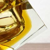 Vintage Italian Sommerso yellow glass bowl, Murano, 1970s.