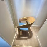 Muuto armchair in oak and blue fabric