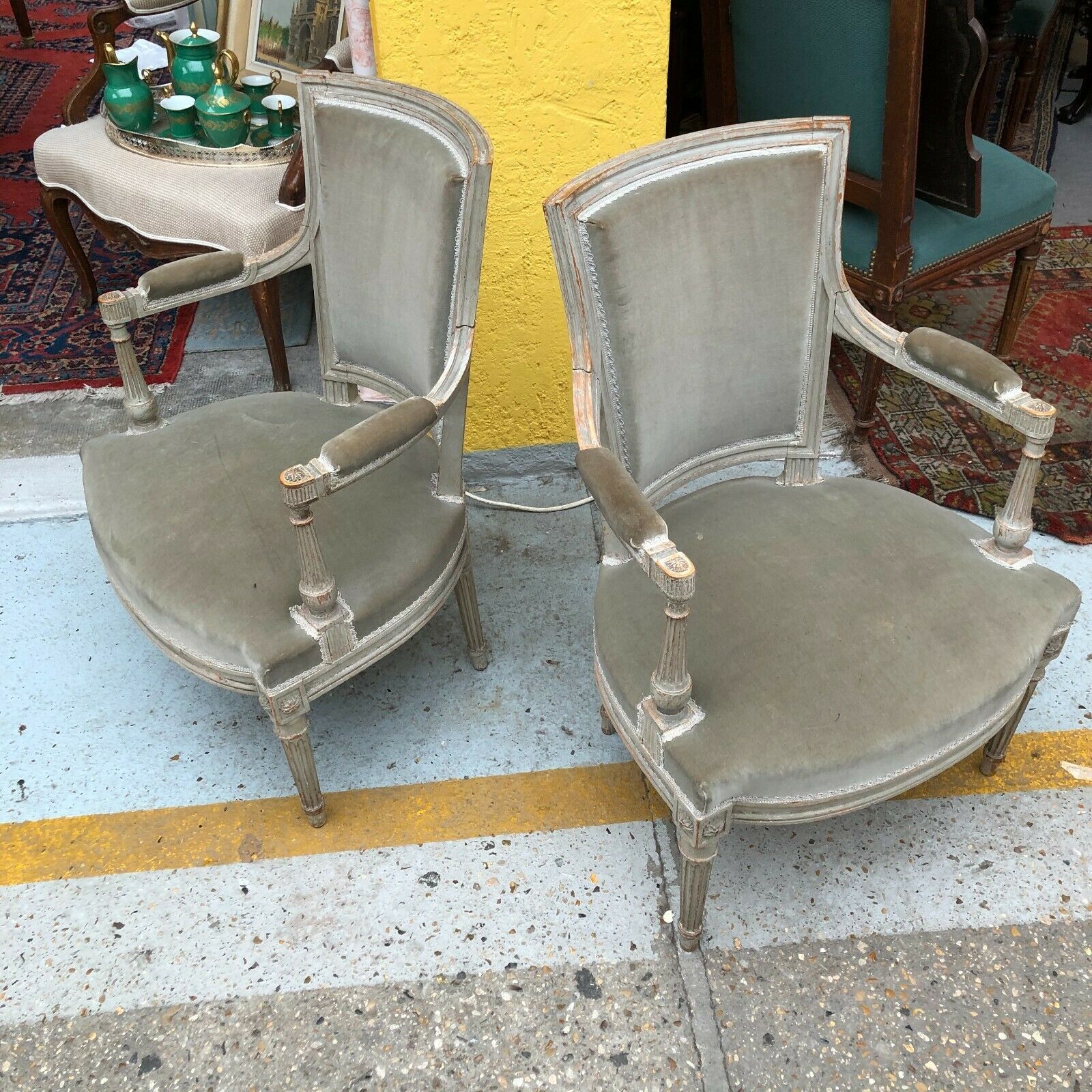 Pair of Louis XVI-style lase chairs