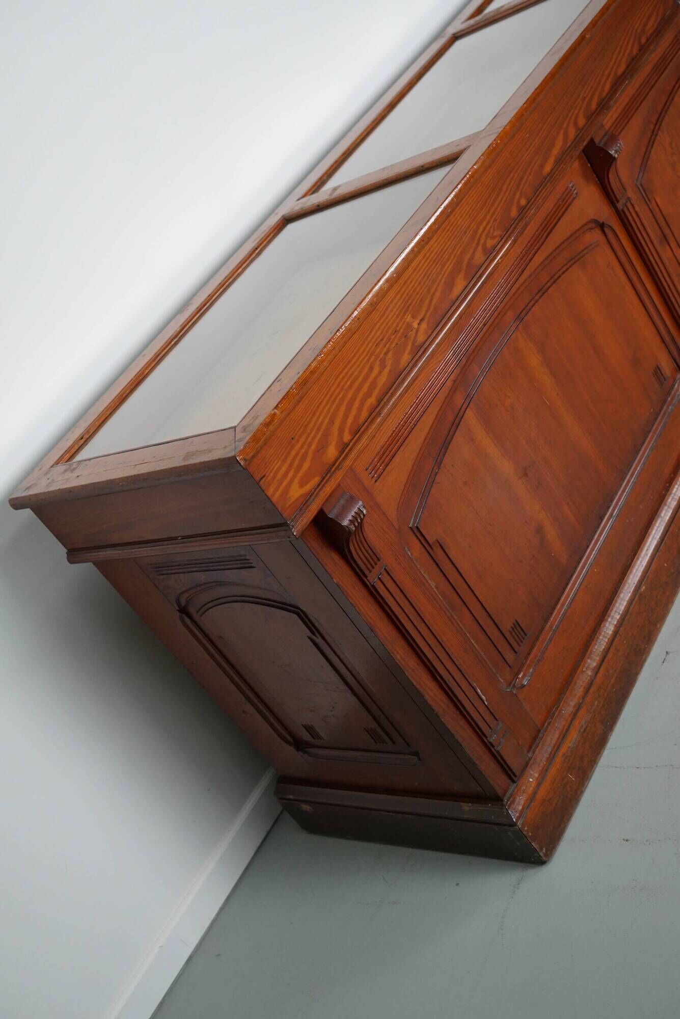 Large Pitch Pine Jewelry Counter/Cabinet, Paris, France, 1930s
