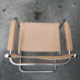 Peach-coloured leather Cantilever armchair