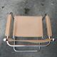 Fauteuil Cantilever en cuir couleur pêche