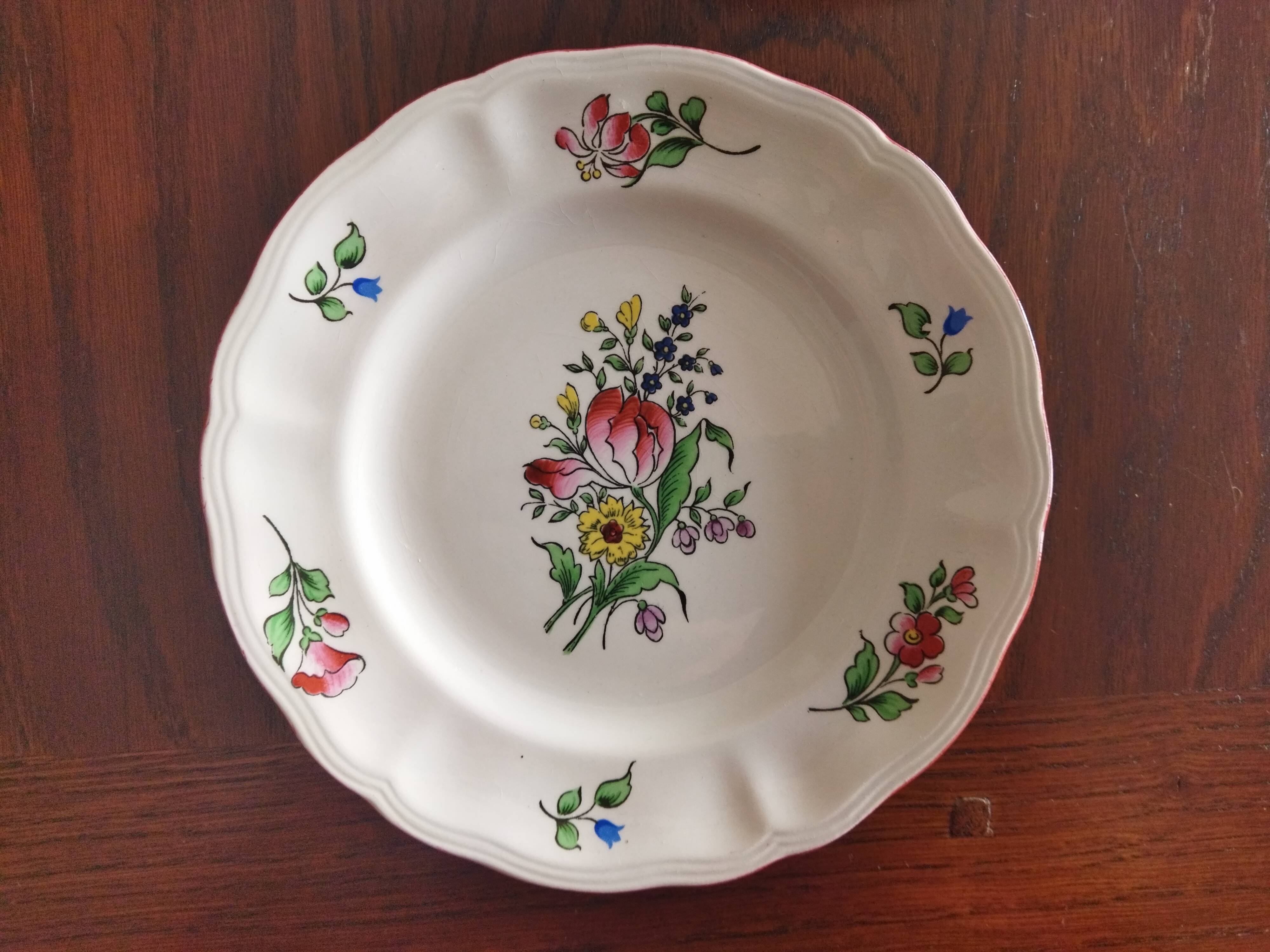5 assiettes à cake "Réverbère fin" KG Lunéville