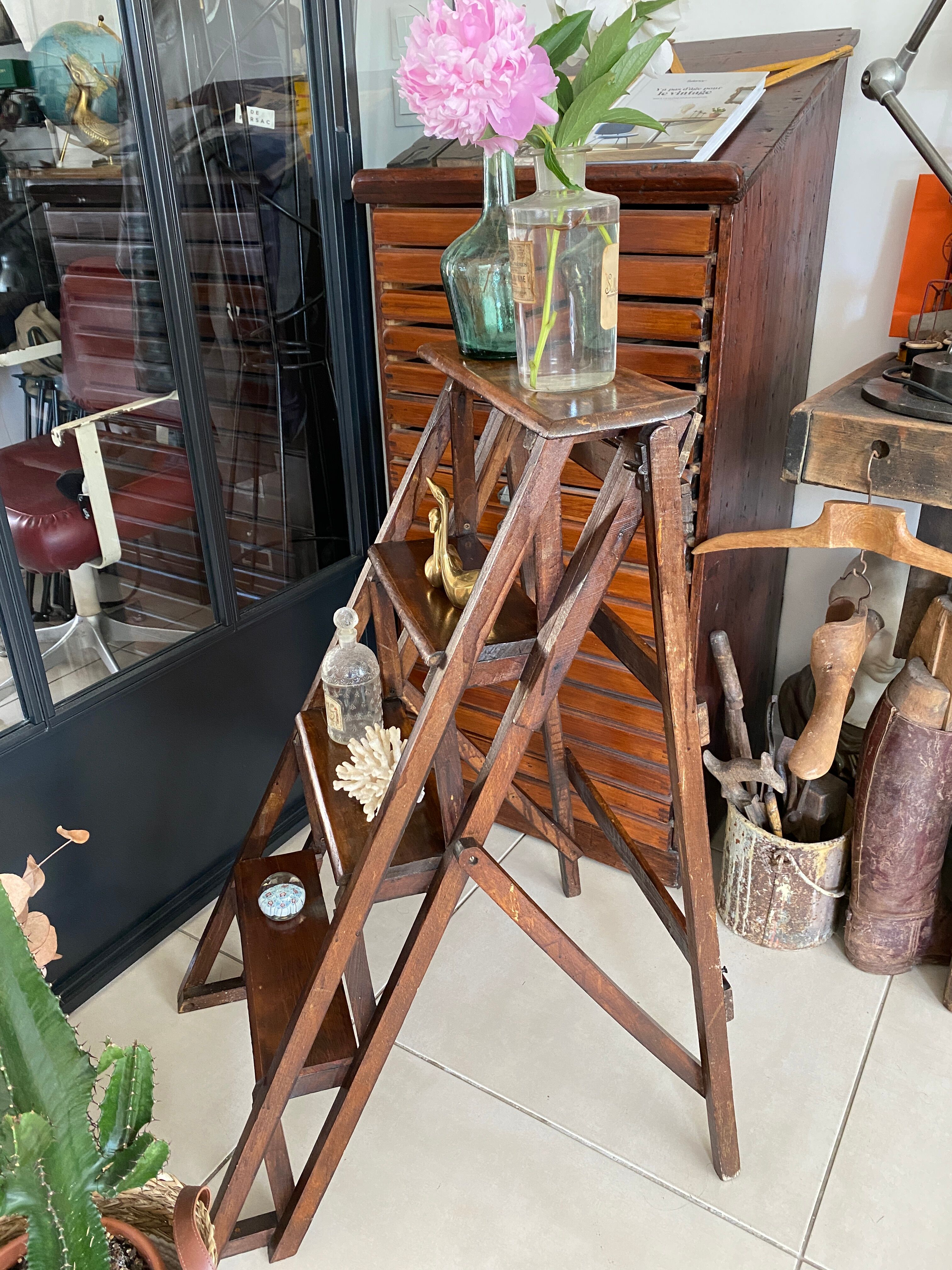 Escabeau bois vintage