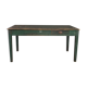 Table à manger de ferme en pin vert français pâtiné
