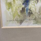 Pastel by Jean Cluseau Lanauve The vines in Beaujolais 1981