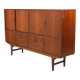 High Quality Danish Highboard with Brass Handle Inlays 1950s