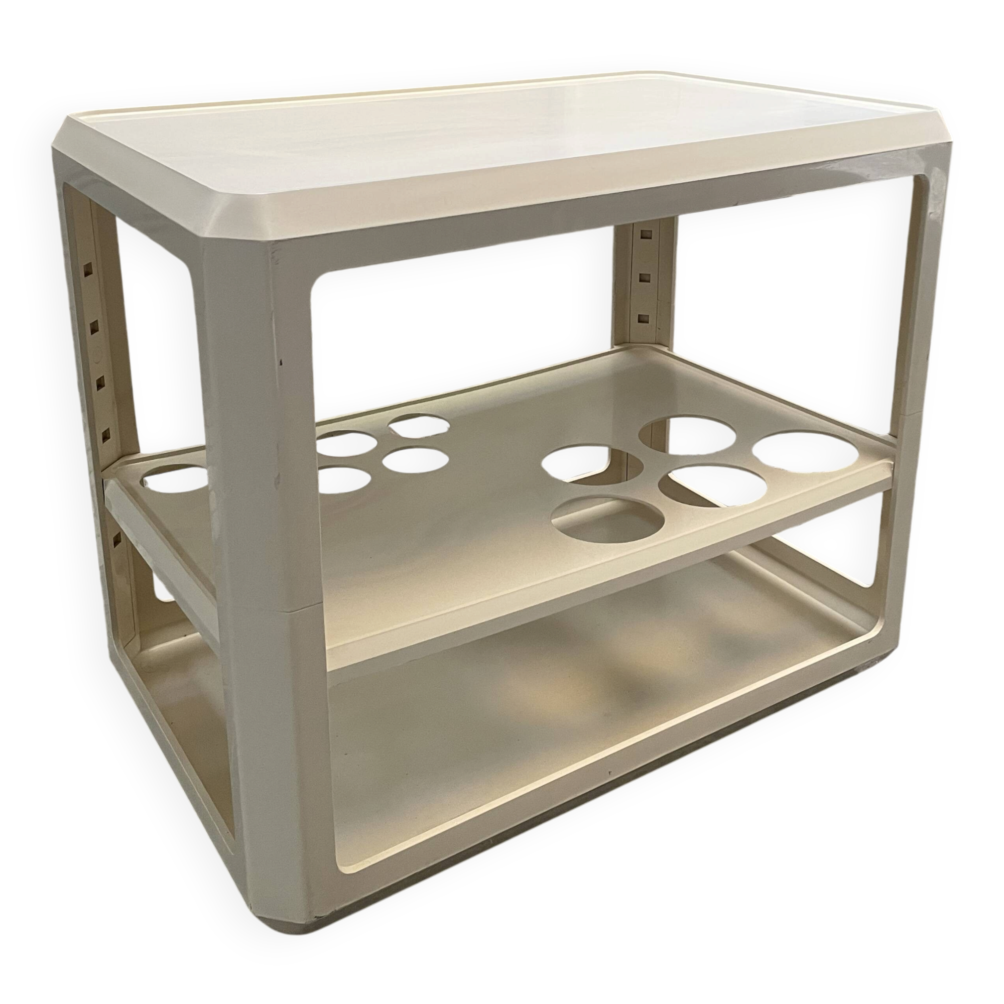 Kartell white ABS bar cart