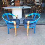 Pair of Rampazzi chairs, Italian