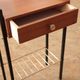 Bedside table, wood and metal, vintage, 60s