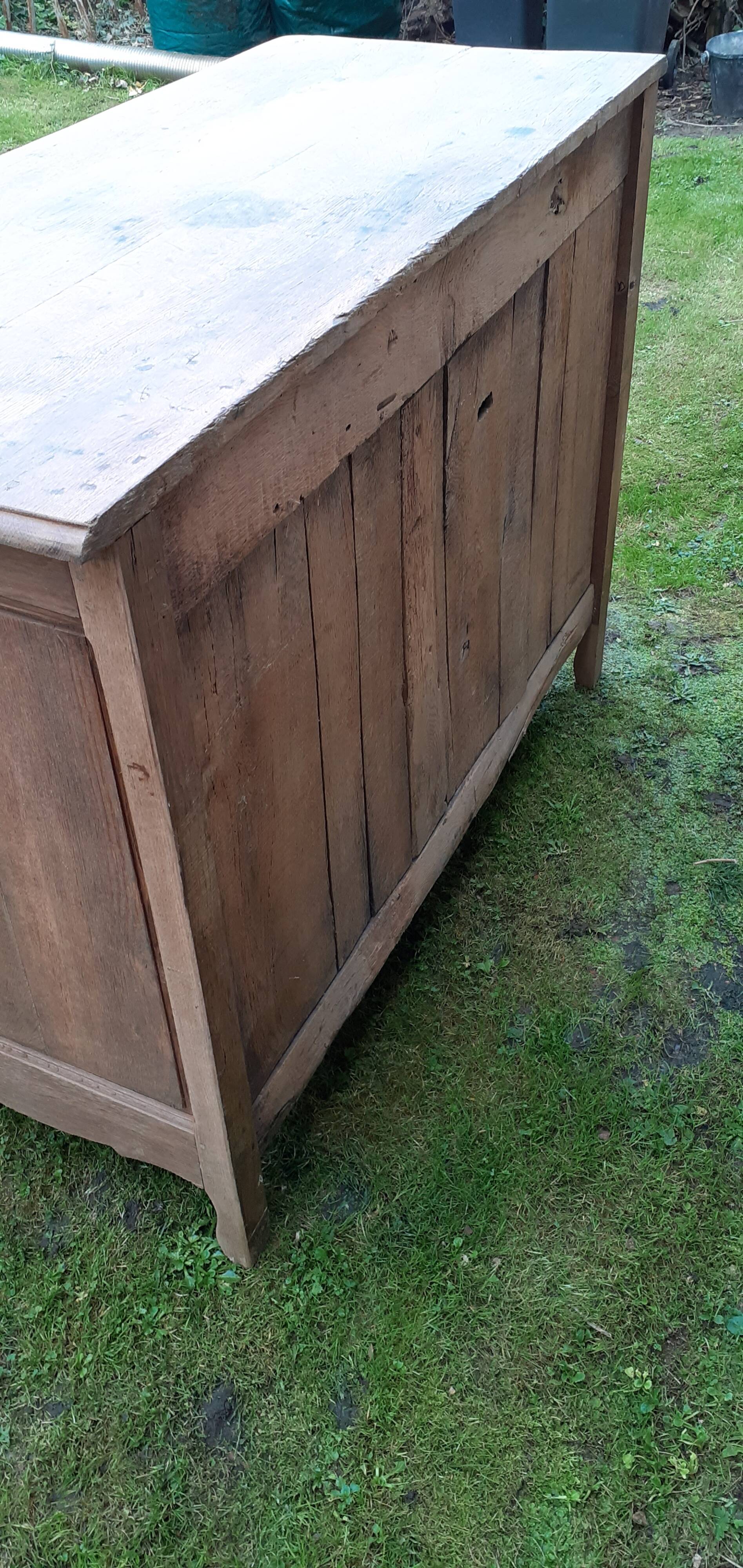 Country sideboard 2 doors 2 drawers solid oak old raw wood