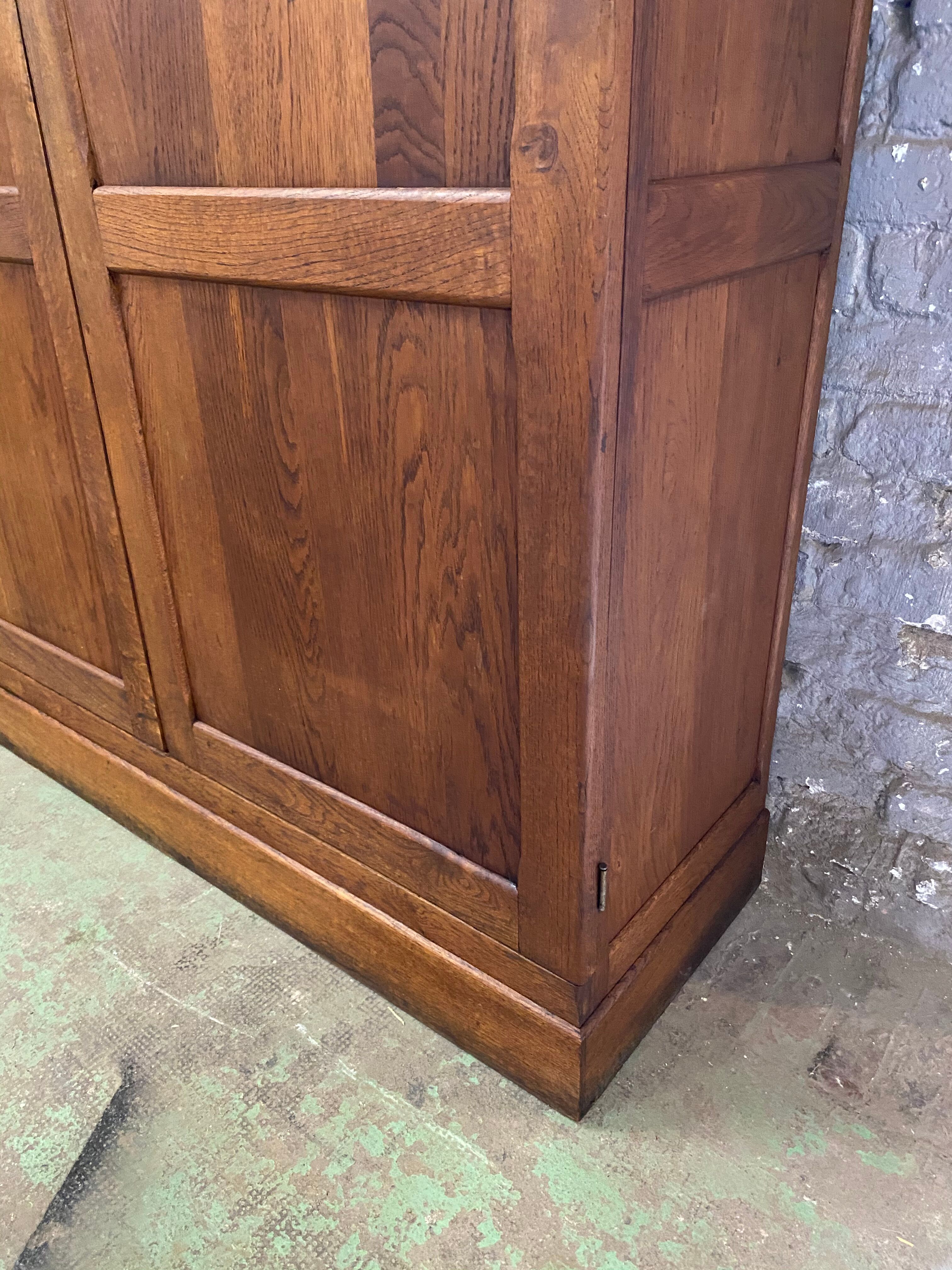 Vintage Parisian solid oak cabinet