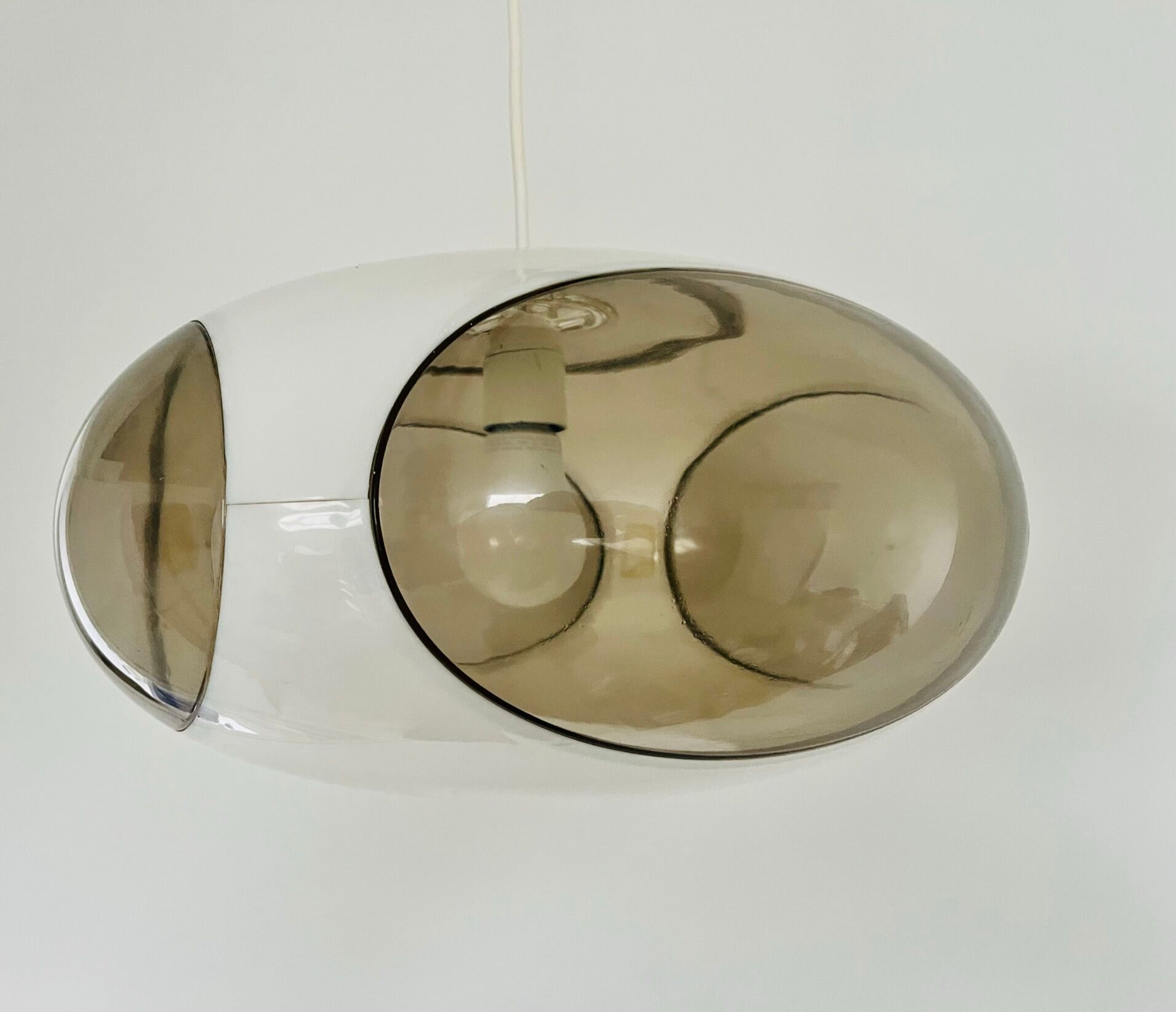 Vintage White Bug Eye - Space Age Pendant - Massive