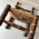 Vintage  chair in turned wood and straw, . 1950