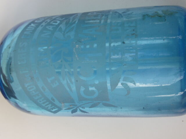 Blue siphon in blown glass
