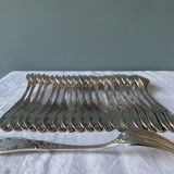 Series of 21 antique silver metal table forks