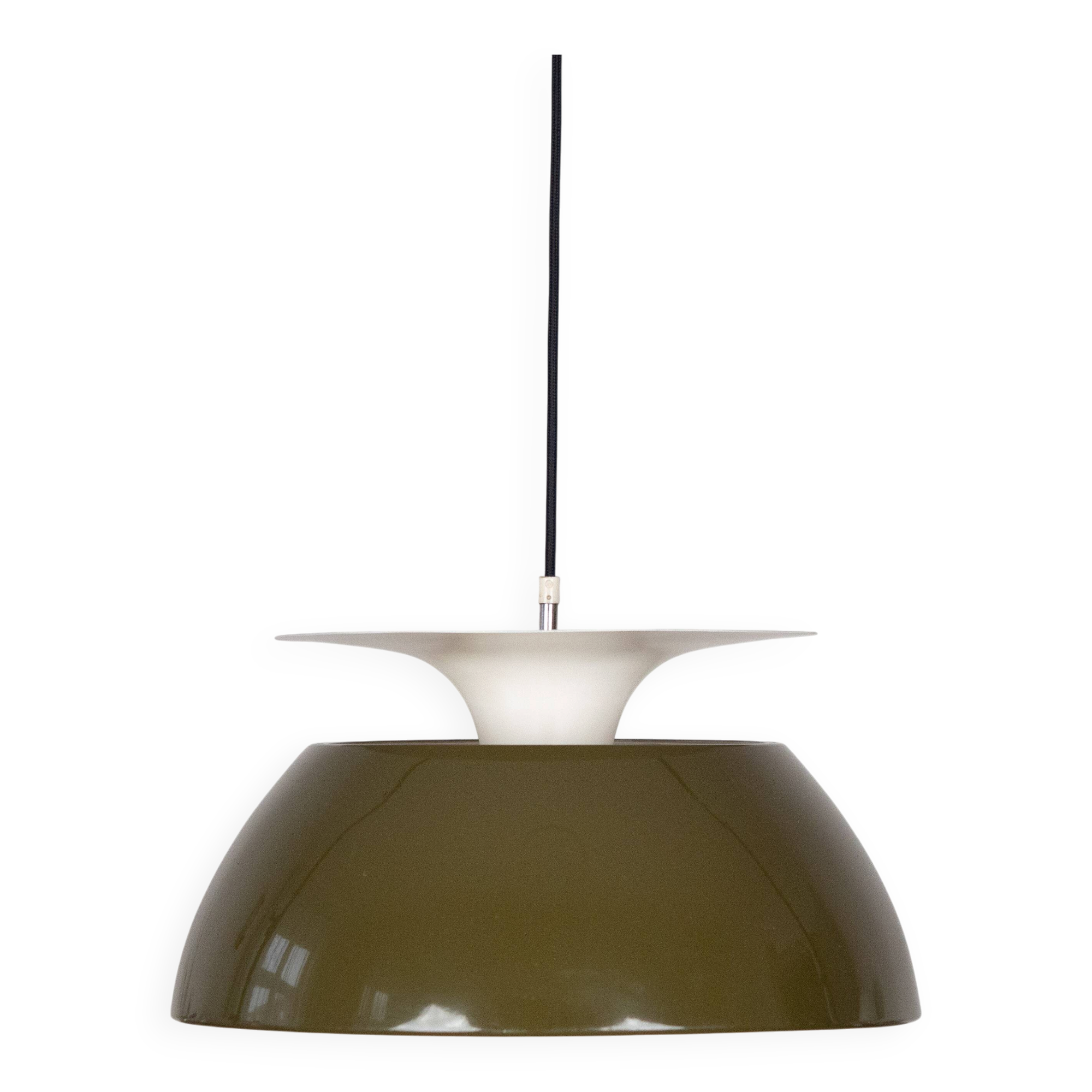 Danish vintage pendant lamp Jutlandia by Jorgen Hoj, Holmegaard, 1970s