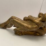 Sculpture of an embracing couple 20th century signed