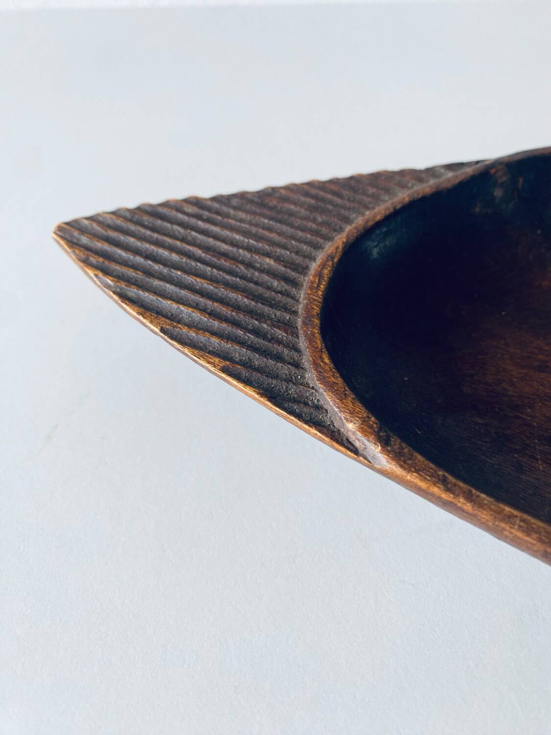 Fish-shaped wooden dish