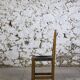 Chaise brutaliste bois et cuir espagnol, 1950