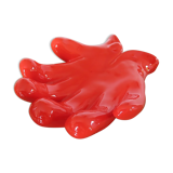 Empty hand-shaped pocket in red ceramic 80s
