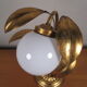 Lampe de table vintage sixties fleur clochette muguet et feuillage en métal doré