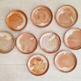 Set of 9 stoneware dessert plates