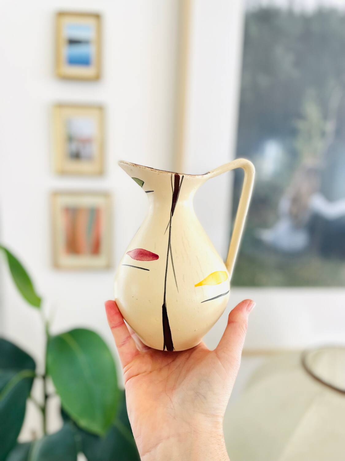 Vintage pitcher vase 50/60 modernist Poët Laval Liliane