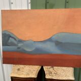 Large painting Reclining Nude Woman Pierre Samanos